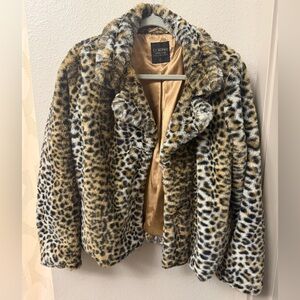 Ci Sono Leopard Print Teddy Jacket Large